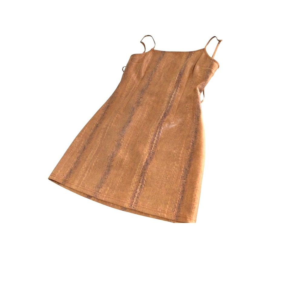 Urban Outfitters Brown Mini‎ Dress Snakeskin Print Tie Back Party Club size M